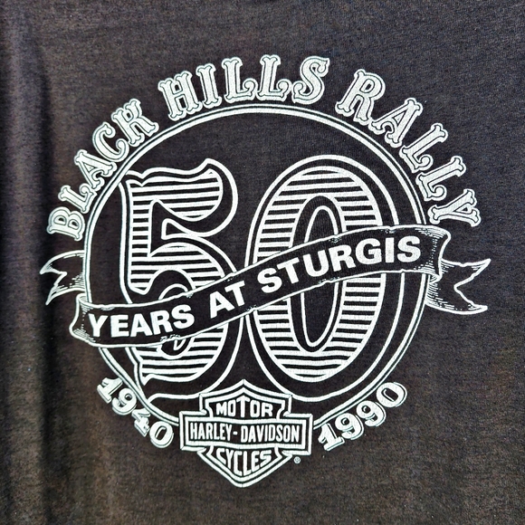 1989 3D Emblem Harley Davidson Tee. Street Tough. Sturgis 50th Anniversary edt. - Picture 3 of 5